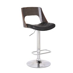 Bentwood Contemporary Modern Stylish Wood Back Adjustable Swivel Bar Stool
