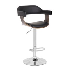 Contemporary Swivel Adjustable Barstool with Padded Armrests, Weathered Oak
