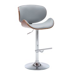 Modern Contemporary Swivel Walnut Bentwood Lift Adjustable Height Bar Stool