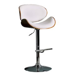 Modern Contemporary Swivel Walnut Bentwood Lift Adjustable Height Bar Stool