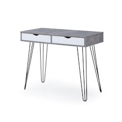 Contemporary Laurel home Office Desk with Storage Drawers and Retro Legs, Black