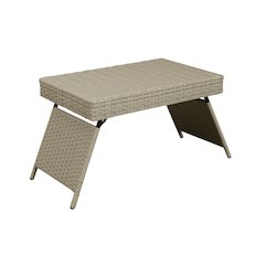 Portable Folding Wicker Table, Grey