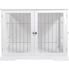 29.5" Dog Crate, Wooden Indoor Kennel Furniture for Small Dogs Up to 25 lb