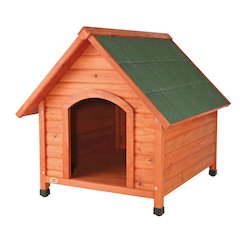 Cottage Weatherproof Outdoor Wooden Dog House Raised Floor for Large Dogs, Brown
