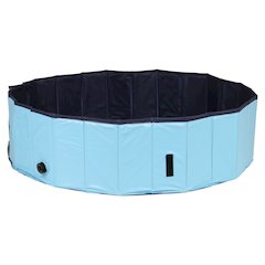 63" Outdoor Splash Pool for Dogs, Foldable Playpen, Bathtub, Blue, XX-Large