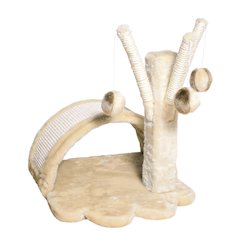 Tavira Plush & Sisal Kitten Scratching Pad and Toy Tree, Beige