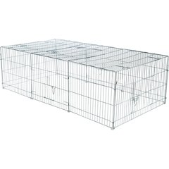 Enclosed Outdoor 55 cu. Ft. Galvanized Metal Small Animal Cage with 5 Doors