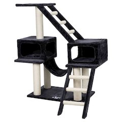Malaga Sisal 3-Level 43" Cat Tree with Scratching Posts, Condos & Ladders, Gray