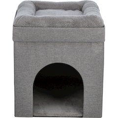 Crazy Cube Stackable 1-Story Indoor Cat Condo, Cat House with Scratching Pad