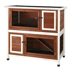 Natura Double Weatherproof Outdoor 2-Story Wooden Small Animal Hutch