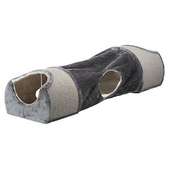Sisal & Plush 1-Level 11.8" Cat Condos with Scratching Surface, Tunnel & Cat Toy