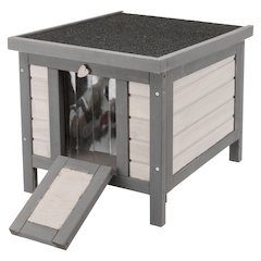 22" x 17.9" Insulated Small Cat Shelter for Cold Seasons, Elevate Cat Home, Gray
