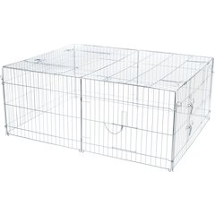 Enclosed Outdoor 34 cu. Ft. Galvanized Metal Small Animal Cage with 5 Doors