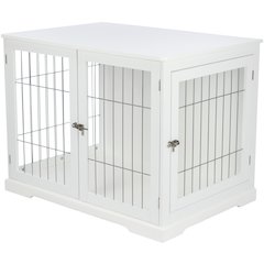 38.7" Dog Crate, Wooden Indoor Kennel Furniture for Large Dogs Up to 66 lb