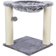 Baza Jute 19.7" Cat Scratching Posts with Hammock & Hanging Cat Toy, Gray
