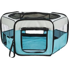35.25 in. x 15.5 in. Medium Soft-Sided Nylon Mobile Playpen, Turquoise