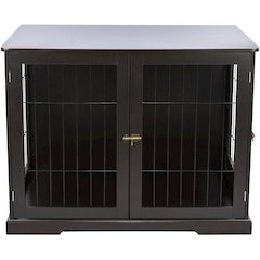 38.7" Dog Crate, Wooden Indoor Kennel Furniture for Large Dogs Up to 66 lb