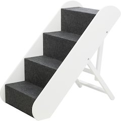Adjustable 4-Step Pet Stairs, White