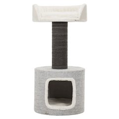 Fonda XXL Sisal & Plush 2-Level 39" Cat Tree with Scratching Post & Condo, Gray