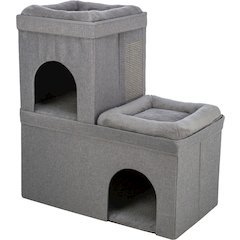 Crazy Cube Stackable Cat Condo with Sisal Scratching Surface, Cozy Hideaway