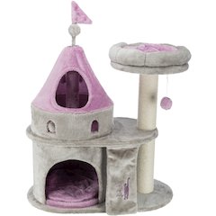 My Kitty Castle Plush 35.5" Cat Tree, Sisal Scratching Posts, Rustling Fabric