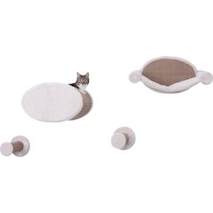 Multi-Level Wall Mounted Cat Perch and Lounge Set with Condo & Hammock, 4 Piece