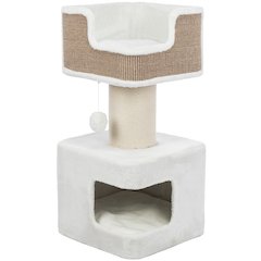 Ava XXL Jute & Plush 2-Level 34" Cat Tree with Scratching Post & Condo, Brown