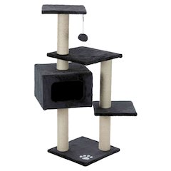 Palamos Plush & Sisal 4-Level 43" Cat Tree with Scratching Posts & Condo, Gray