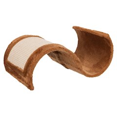 Wavy Cat Scratching Surface, Plush & Sisal-Covered, Brown