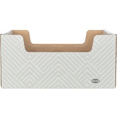 Cardboard Cat Scratching Box with Peek-a-Boo Openings & Double-Sided Scratcher