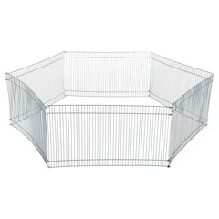 Small Portable 1-Level Wired Indoor Playpen for Small Animals, Silver