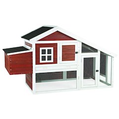 Weatherproof Wooded Backyard Chicken Coop, 2 Nesting Box Auburn