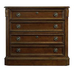 Cherry Veneer Lateral File Cabinet, Traditional, Brown