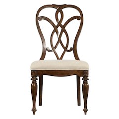 Fabric-Upholstered Splatback Dining Side Chair with High Back, Mahogany