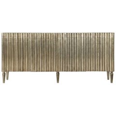 Mango Wood Entertainment Center with German Foil Finish, Silver