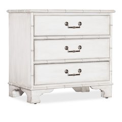Charleston Three-Drawer Wood Nightstand in White by Hooker Furniture