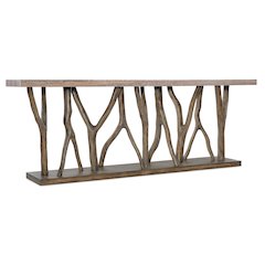 Hooker Furniture Sundance 90"W Stone Console Table in Natural/Brown