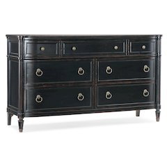 Charleston Seven-Drawer Wood Dresser in Black Cherry Finish by Hooker Furniture