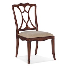 Hooker Furniture Charleston Fabric Upholstered Side Chair in Cherry Brown