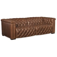 Savion 2 over 2 Sofa with Power Recline & Power Headrest in Brown Leather