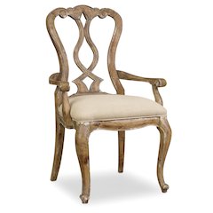 Hooker Furniture Chatelet Splatback Dining Arm Chair in Caramel Froth