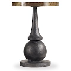 Hooker Furniture Curata Accent End Table in Black and Washed Brass