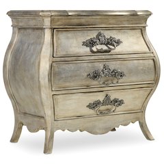 Hooker Furniture Sanctuary 3-Drawer Bedroom Nightstand in Silver Wood