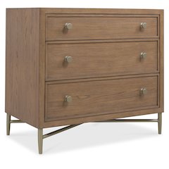 Sonnet Three-Drawer Nightstand in Medium Brown Wood by Hooker Furnishings