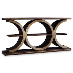 Melange Presidio Console Table in Dark Walnut Wood Finish by Hooker Furniture