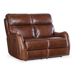 Harlan Zero Gravity Power Loveseat in Brown by Hooker Furniture