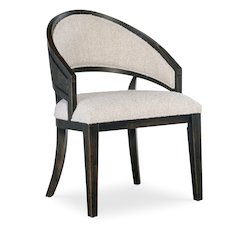 Retreat Cane Barrel Back Fabric Upholstered Chair in Black by Hooker Furniture