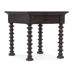 Hooker Furniture Big Sky Wood Turned Leg End Table in Black Finish