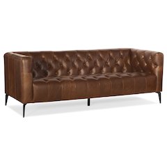 Nicolla Stationary Sofa in Brown Leather by Hooker Furniture