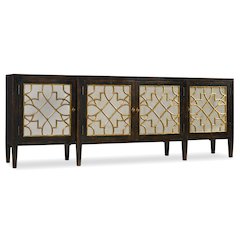 Sanctuary Four Door Mirrored Console- Ebony